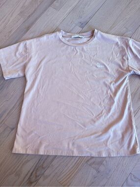 Light Beige Byegreis Logo Short Sleeve Crew Neck T-Shirt S